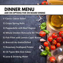 Load image into Gallery viewer, Meals add on to yacht charter